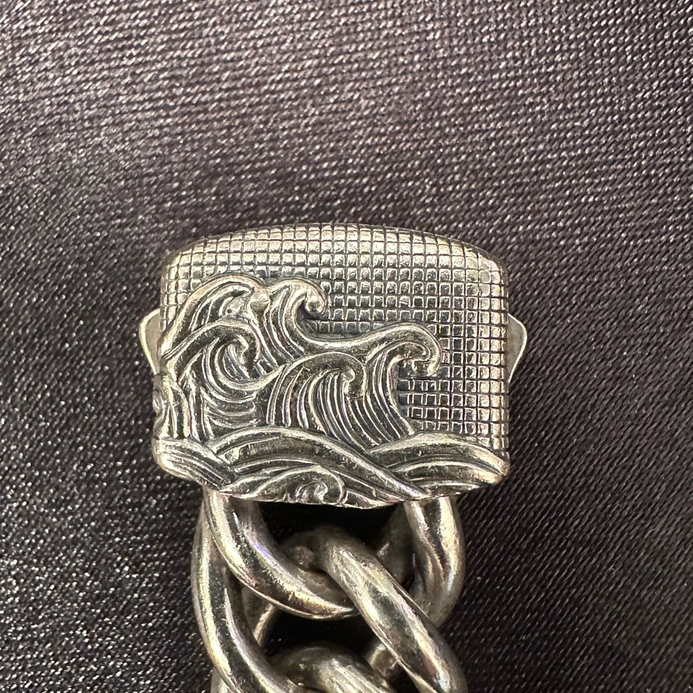 David Yurman Silver Wave clasp men’s bracelet. RARE